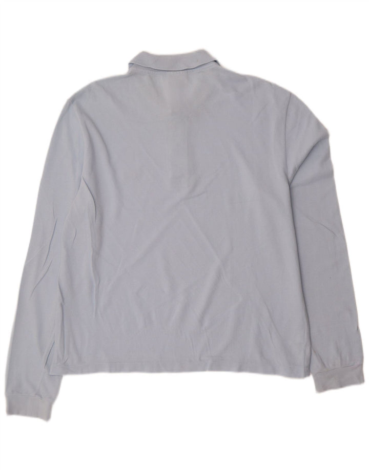 LACOSTE Polo de manga larga para hombre talla 4 algodón azul medio