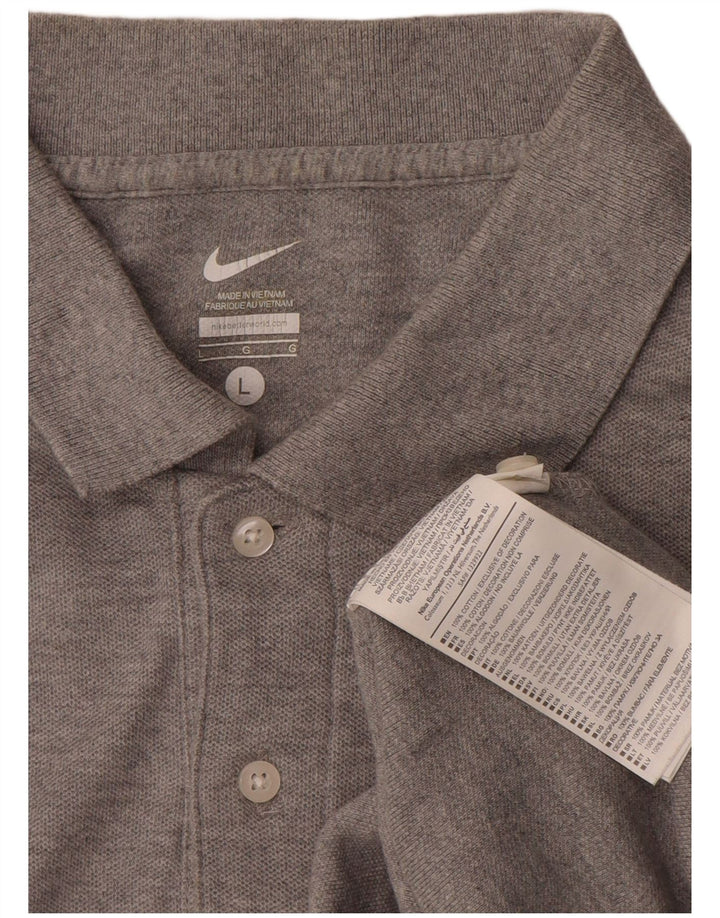 Polo NIKE para hombre de algodón gris grande