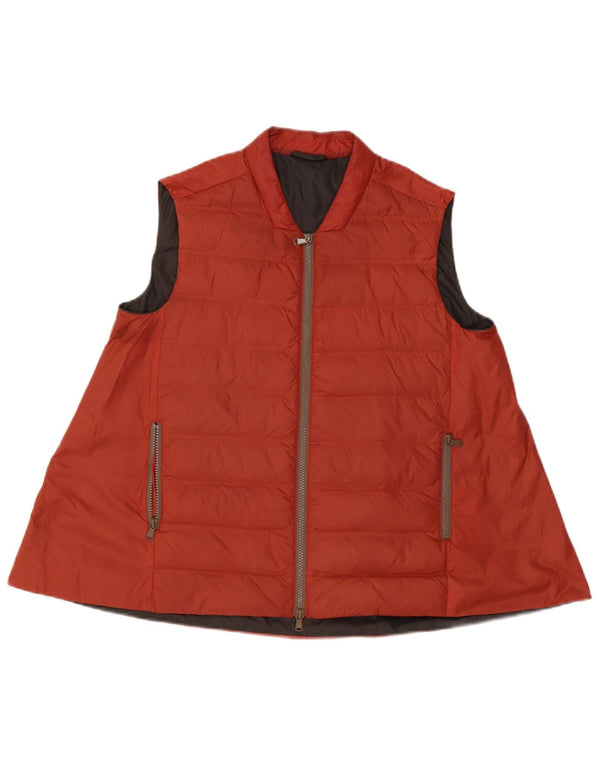 Brunello Cucinelli Chaleco Acolchado Mujer IT 44 XS Naranja Nylon