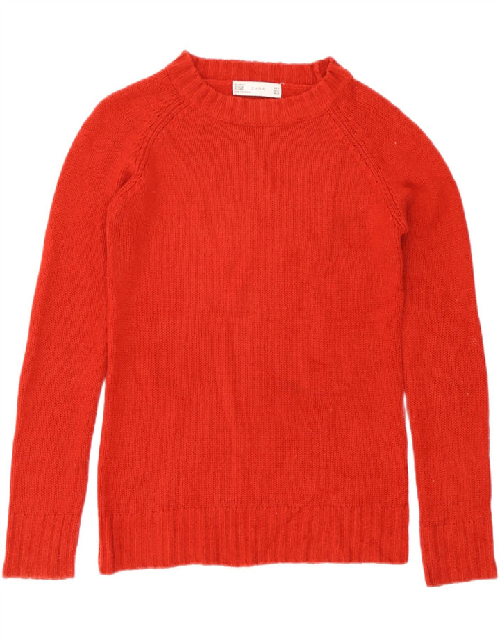 Zara - Jersey con cuello barco para mujer, talla 40, talla M, color rojo