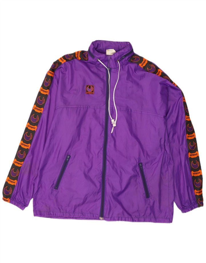 Uhlsport Chaqueta impermeable gráfica para hombre UK 40 Large Púrpura Colorblock Poliamida
