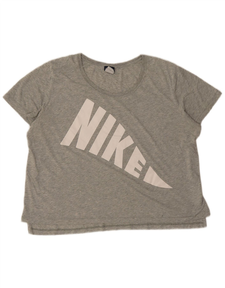 Nike Camiseta de gran tamaño para mujer con gráfico, talla 40, talla grande, color gris moteado