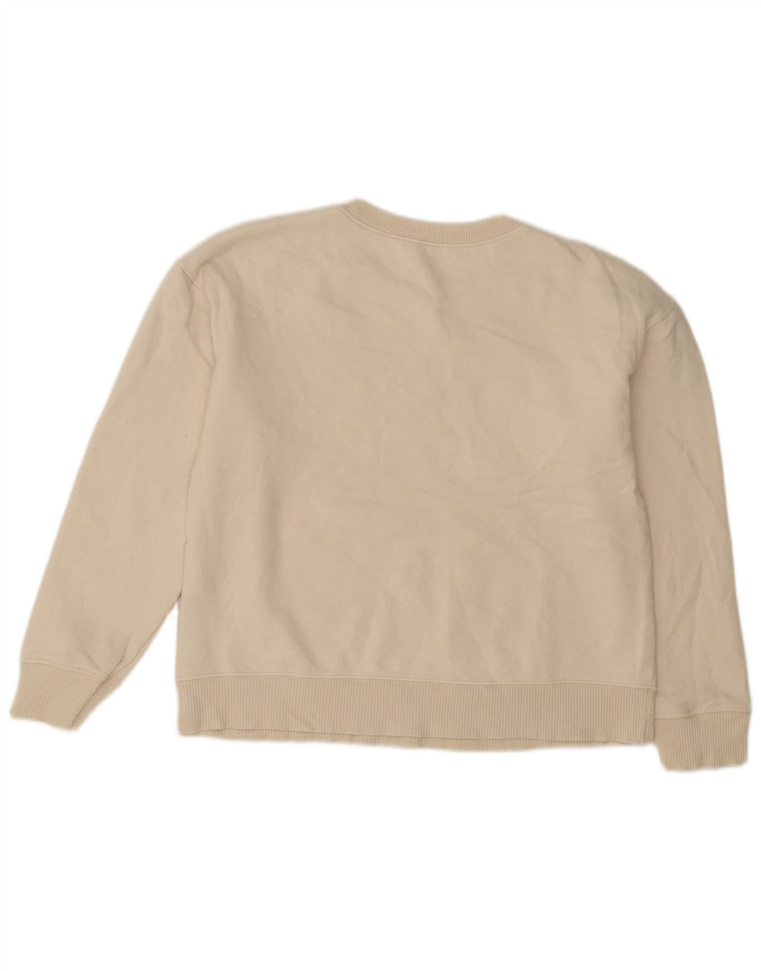Zara Mujer Gráfico Sudadera De Gran Tamaño Jersey UK 10 Small Off White