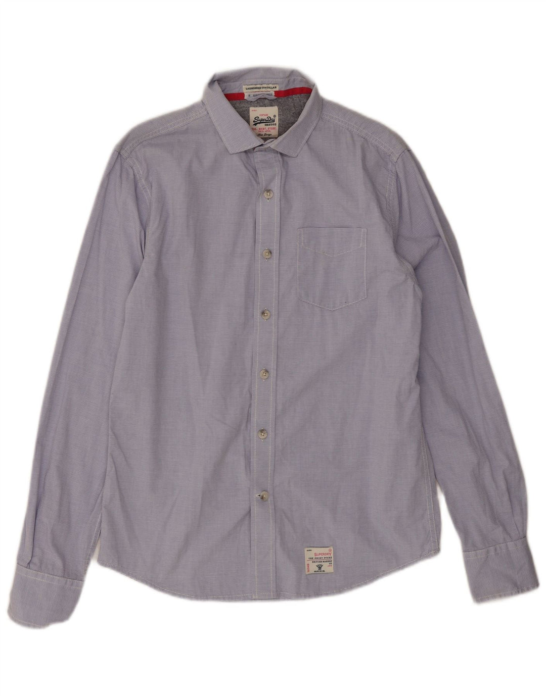 Camisa Superdry para hombre de algodón con rayas diplomáticas azules grandes