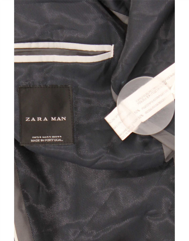 Zara Chaqueta tipo blazer de 2 botones para hombre EU 54 XL Poliéster a rayas grises