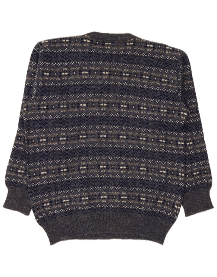 Silvy - Jersey de cuello redondo para hombre IT 50 mediano azul marino Fair Isle