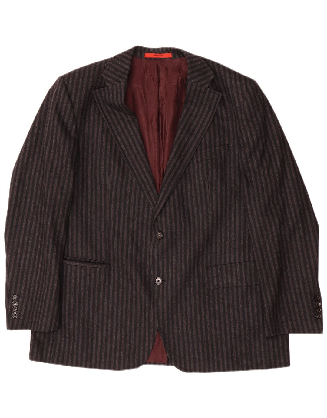 Pierre Cardin Chaqueta tipo blazer de 2 botones para hombre UK 40 Grande Gris Lana a rayas