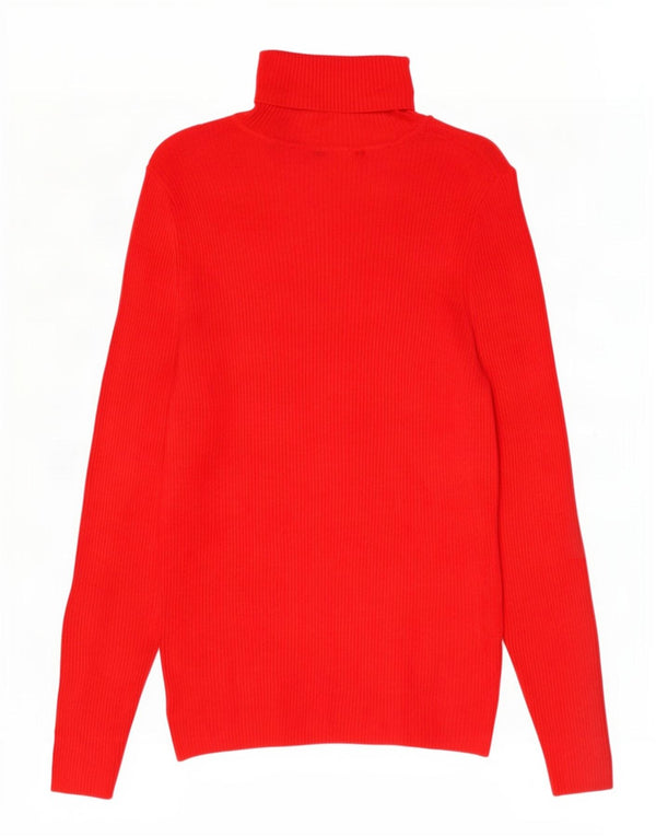 Marks & Spencer Suéter tipo jersey con cuello vuelto para mujer UK 44 Viscosa roja mediana