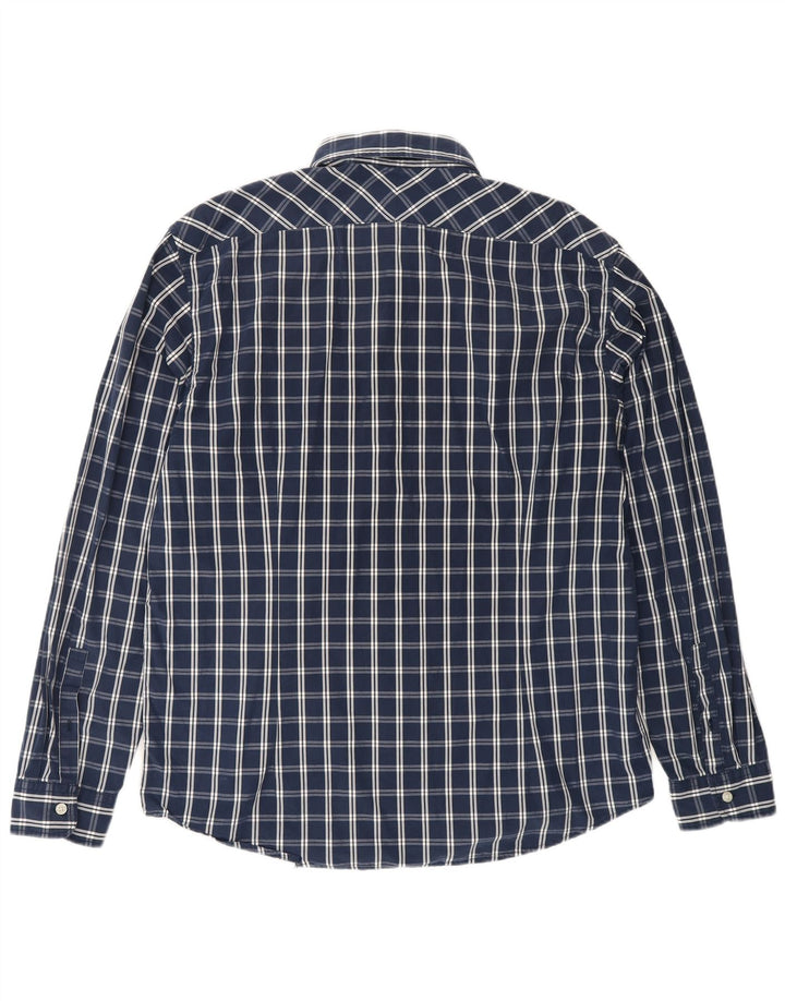 ESPRIT Camisa de hombre XL Azul marino Cuadros Algodón