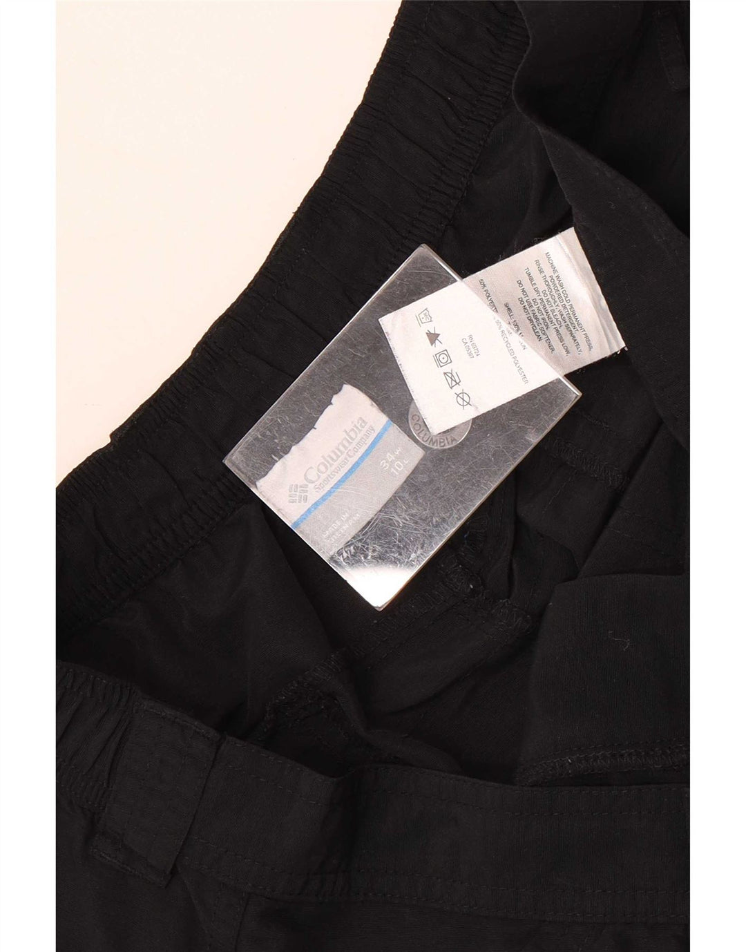 Columbia Pantalones cortos cargo Omni-Shade para hombre W34 Poliéster negro grande