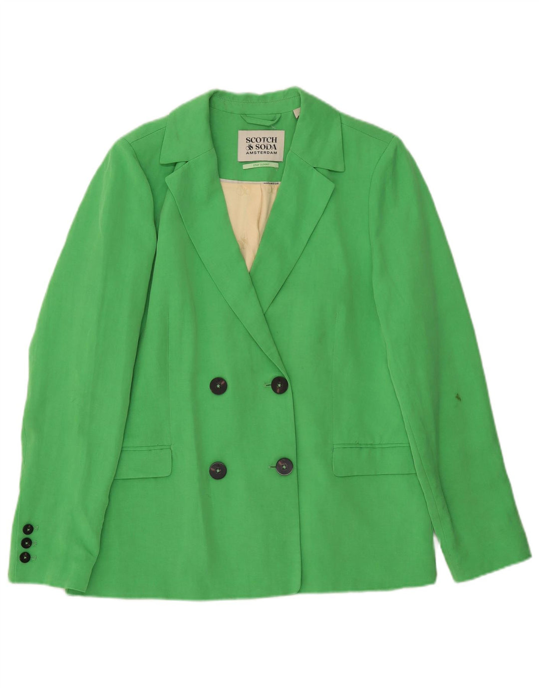 Scotch & Soda Chaqueta tipo blazer con doble botonadura para mujer UK 44 Verde medio