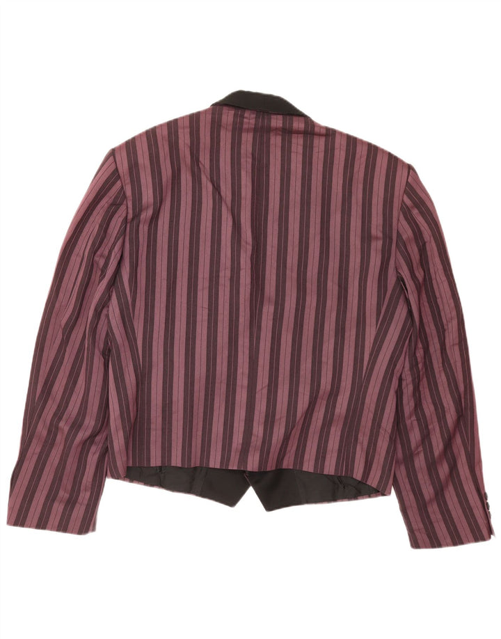 Vintage hombres doble pecho Blazer chaqueta Reino Unido 40 grande púrpura rayas