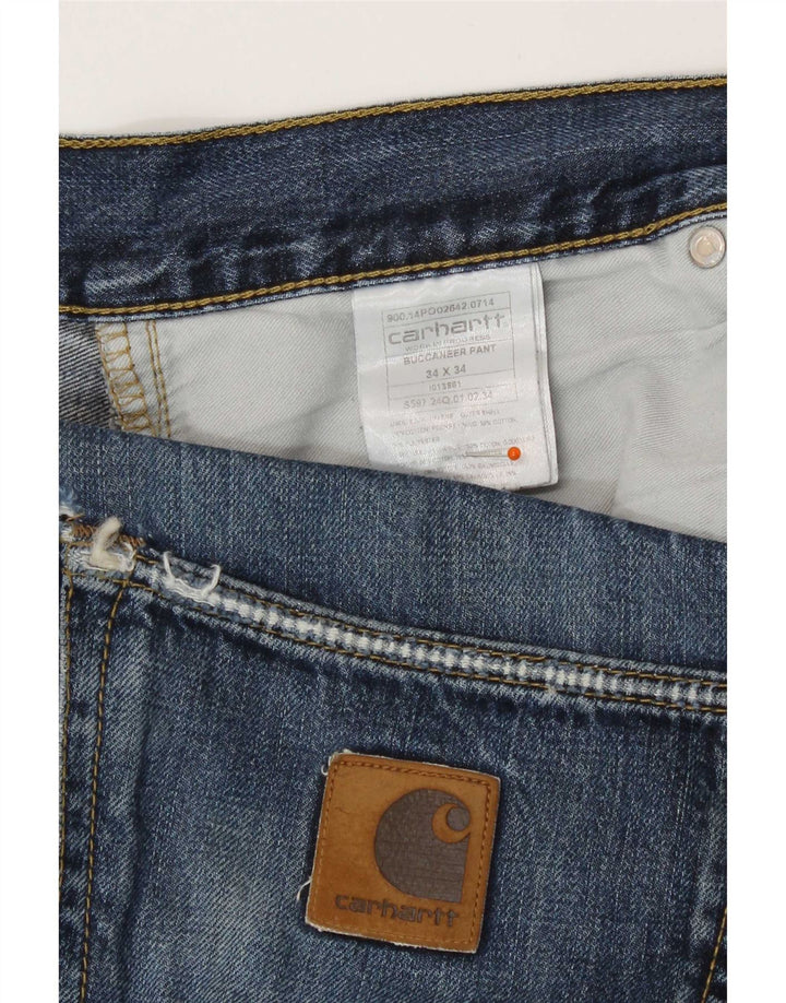 Carhartt Mens Straight Jeans W34 L34 Blue Cotton