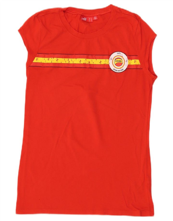 PUMA Camiseta gráfica España para mujer Reino Unido 12 Algodón rojo mediano