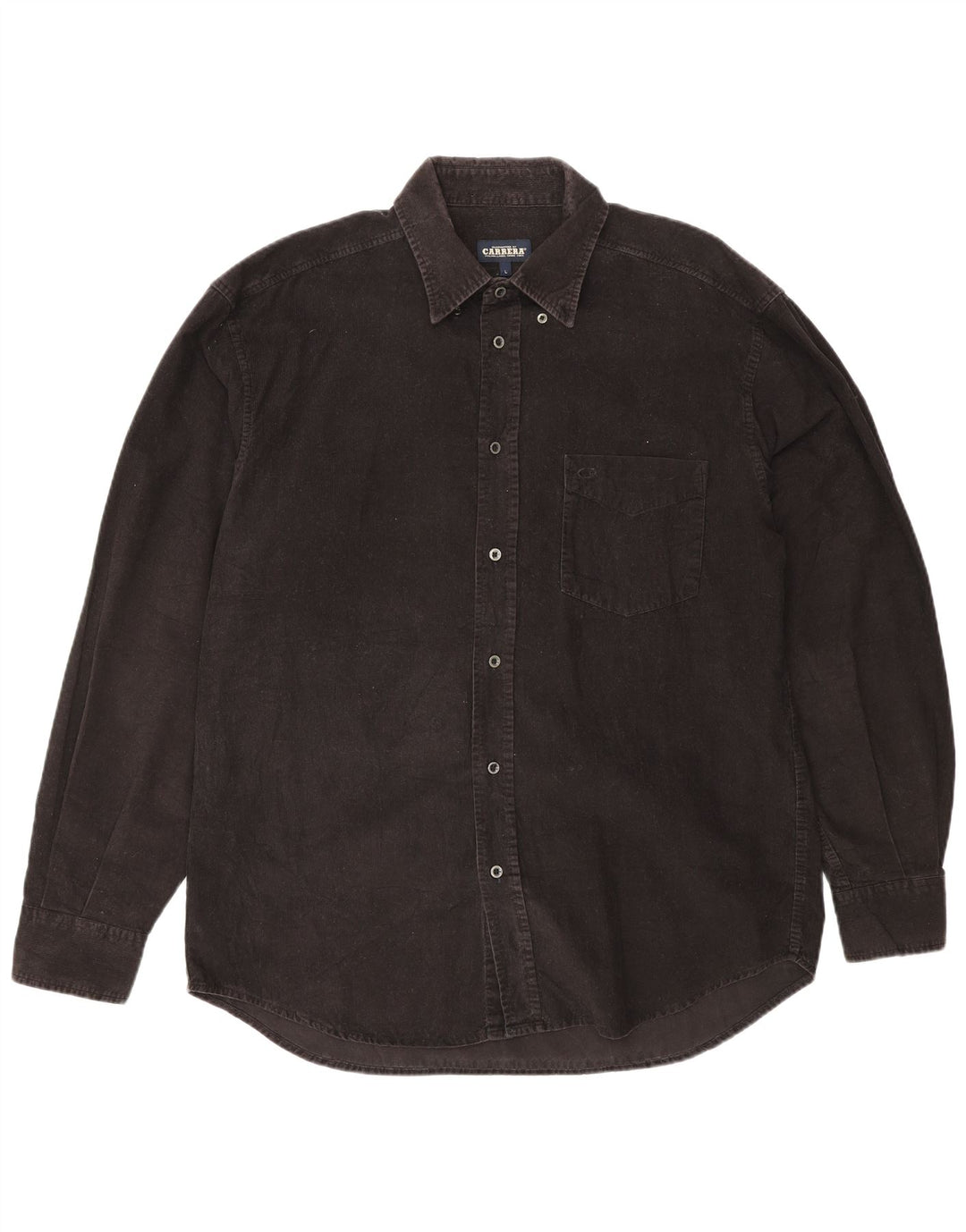 CARRERA Camisa de pana para hombre Grande Algodón negro