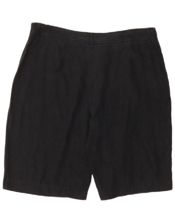 Marks & Spencer Pantalones cortos casuales para mujer UK 46 Large W34 Lino negro