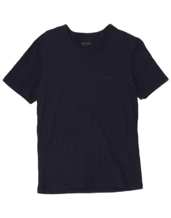 Hugo Boss Hombre Camiseta Top Small Azul Marino Algodón