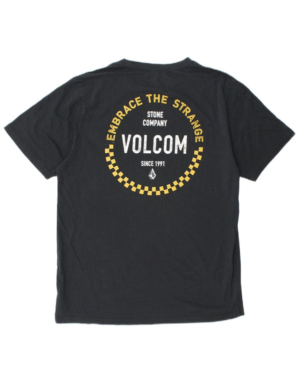 VOLCOM Camiseta gráfica de ajuste moderno para hombre, talla grande, algodón negro