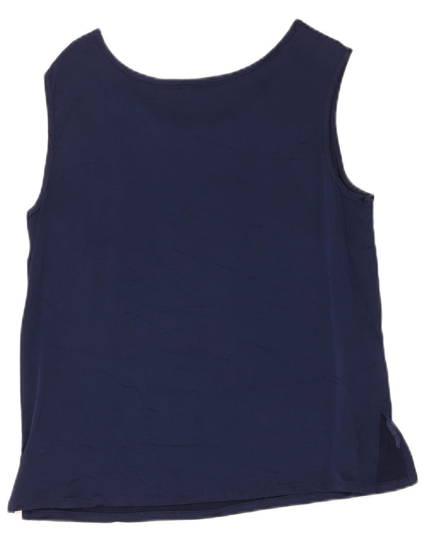 Luisa Spagnoli Top sin mangas para mujer UK 40 Large Acetato azul marino