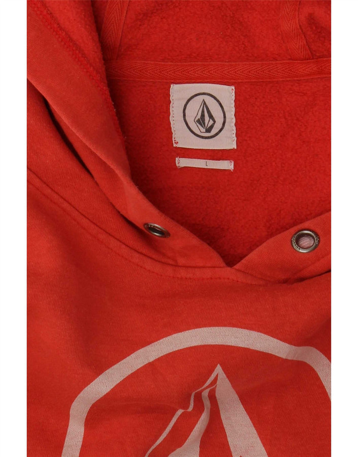 Volcom Sudadera con capucha gráfica para hombre, talla grande, color naranja