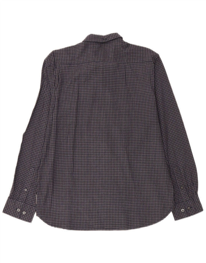 Camisa de franela para hombre de French Connection, talla grande, de algodón a cuadros, color azul marino