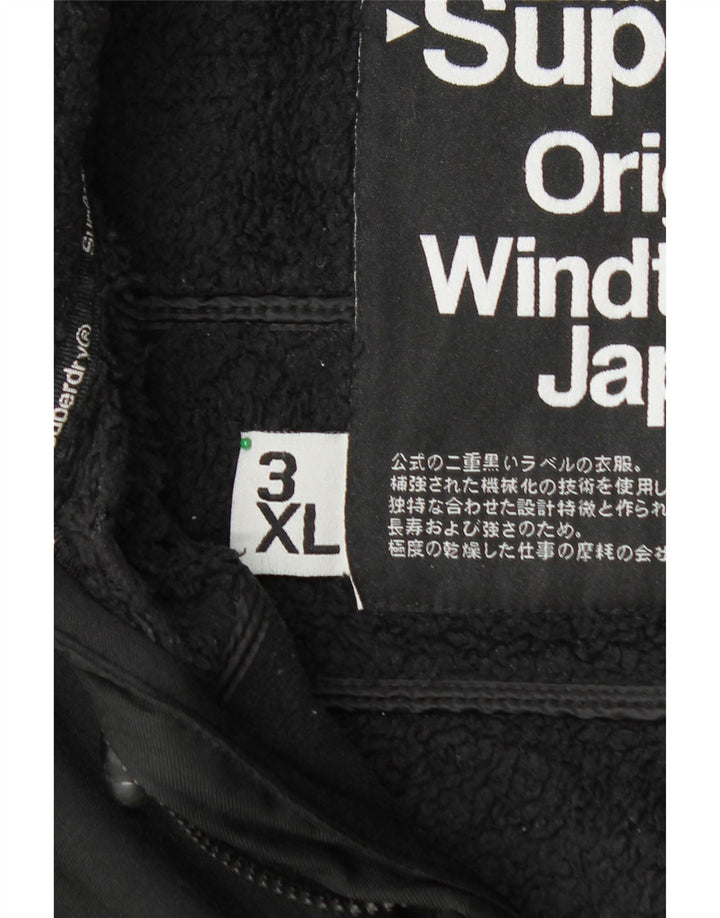 SUPERDRY Chaqueta cortavientos Windtrekker para hombre UK 46 3XL Poliéster negro