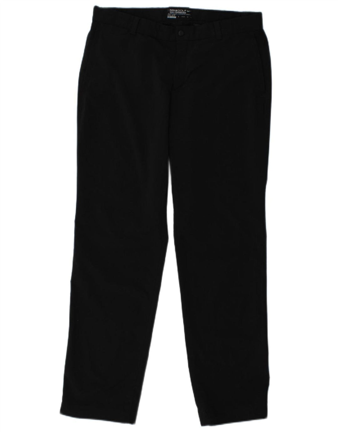 NIKE Pantalón chino recto Dri Fit para hombre W33 L32 Poliéster negro
