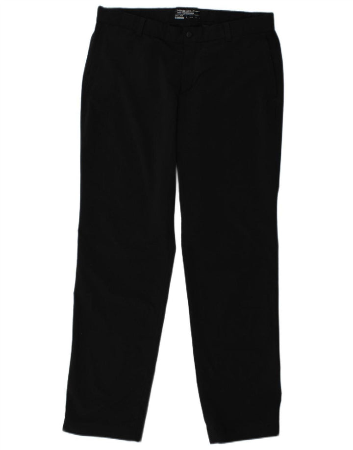 NIKE Pantalón chino recto Dri Fit para hombre W33 L32 Poliéster negro