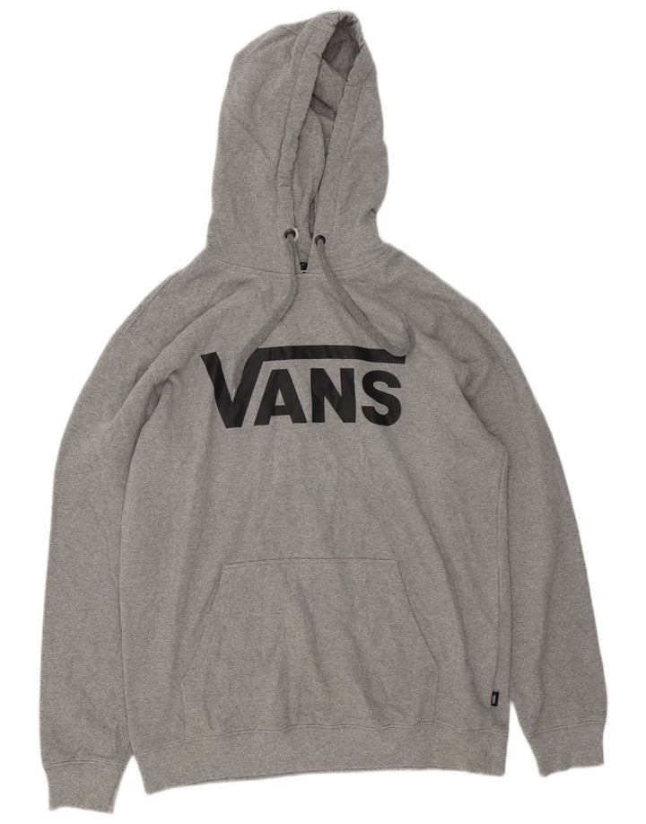 Vans Hombre Sudadera Con Capucha Gráfica Jersey Grande Gris Algodón