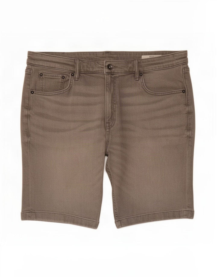 Marks & Spencer Pantalones cortos de mezclilla para hombre W36 Algodón gris grande