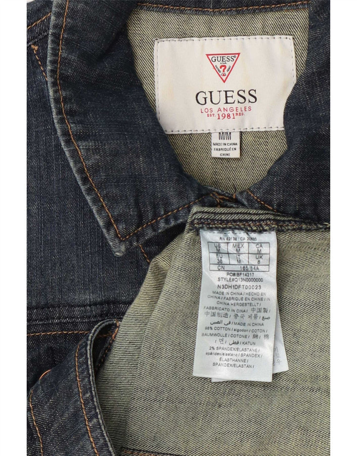 Guess Chaqueta Vaquera para Mujer UK 8 Small Azul Marino Algodón