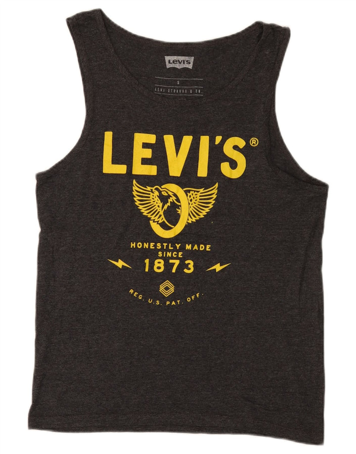 Levi's Mens Graphic Vest Top Pequeño Algodón Gris