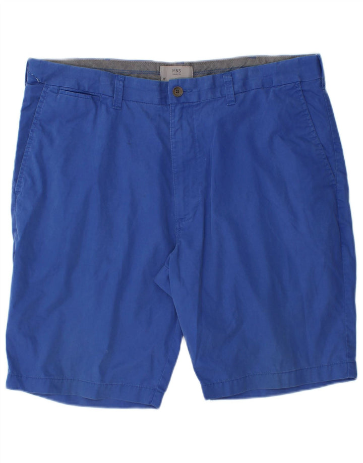 Marks & Spencer Pantalones cortos chinos para hombre W38 XL Algodón azul