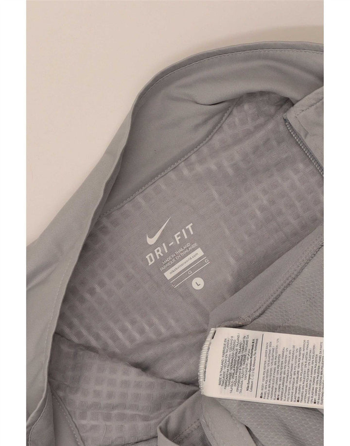 Nike Mens Dri Fit Chándal Top Chaqueta Grande Gris Poliéster