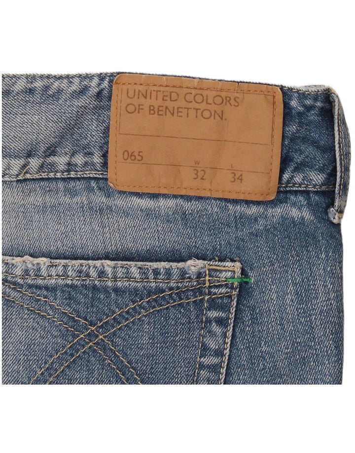 Falda Vaquera Benetton W32 Large Azul Algodón