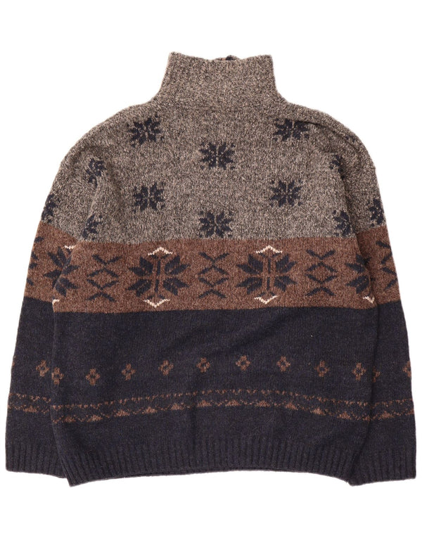 Angelo Litrico Suéter tipo jersey con cuello y cremallera para hombre XL Azul marino Acrílico Fair Isle