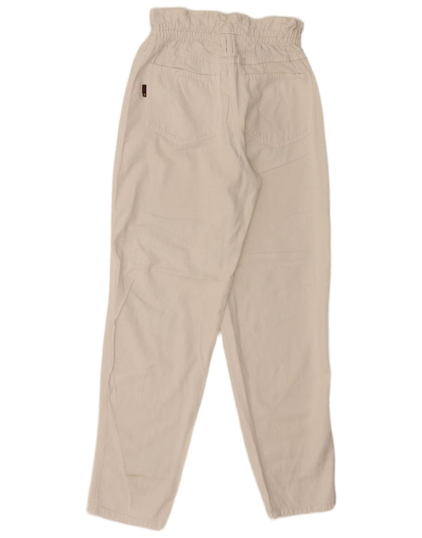 Jinglers Pantalones casuales de cintura alta para mujer EU 38 Medium W28 L30 Blanco