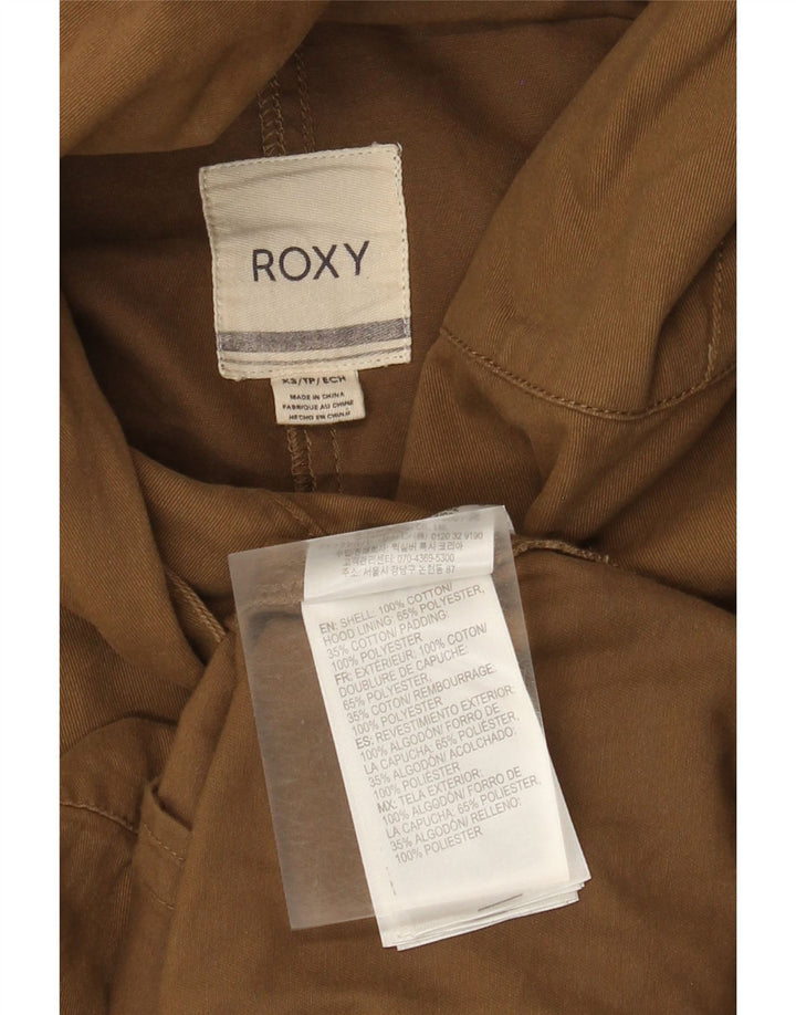 Roxy Chaqueta Bomber Extragrande con Capucha para Mujer UK 6 XS Algodón Marrón