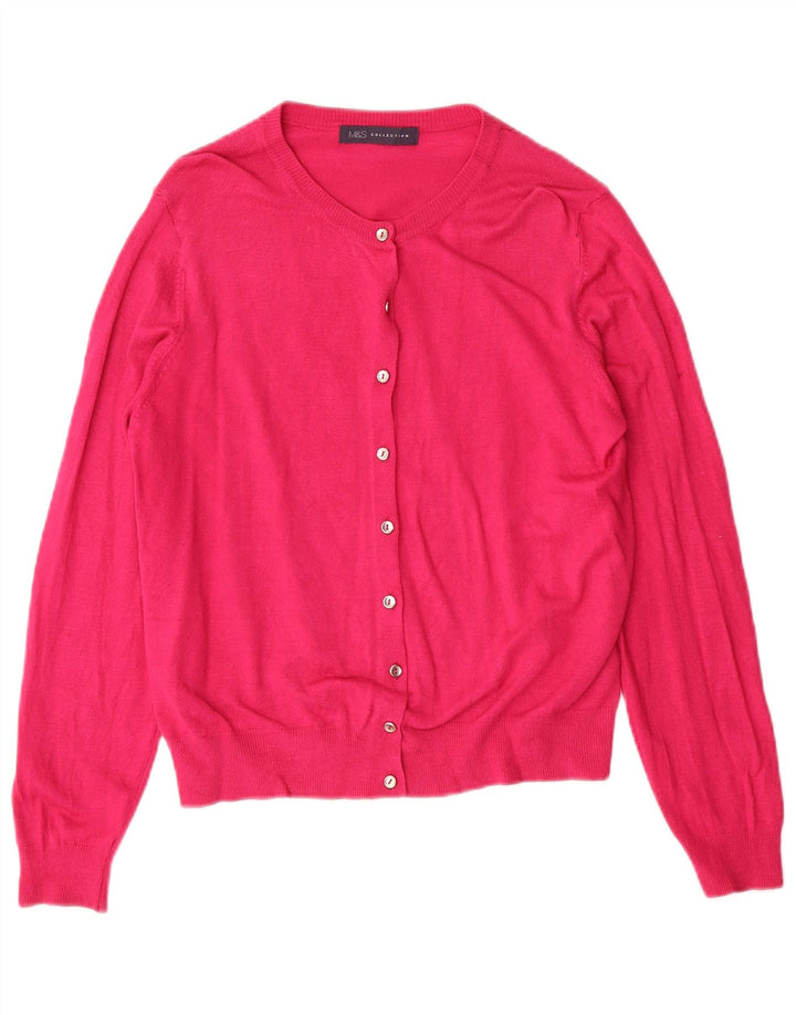 Marks & Spencer - Cárdigan para mujer (talla 40), color rosa medio, clásico de viscosa