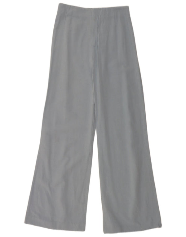 Zara Mujer Pantalones Casuales De Pierna Ancha Pequeño W26 L31 Azul