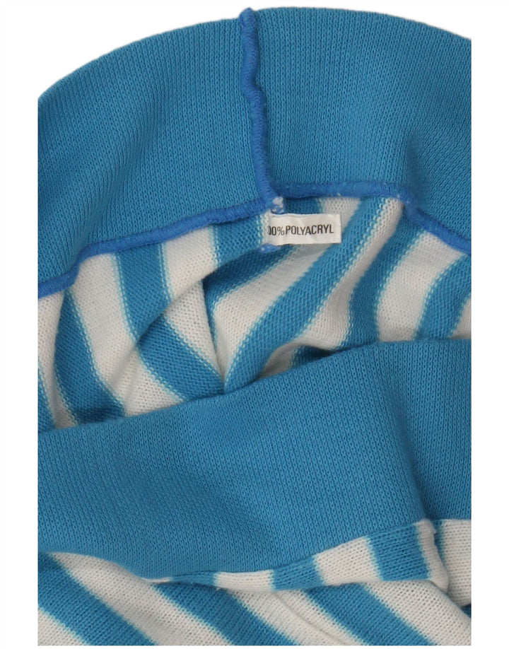 Vintage mujer blusa Top Reino Unido 16 grande azul rayas poliacrílico