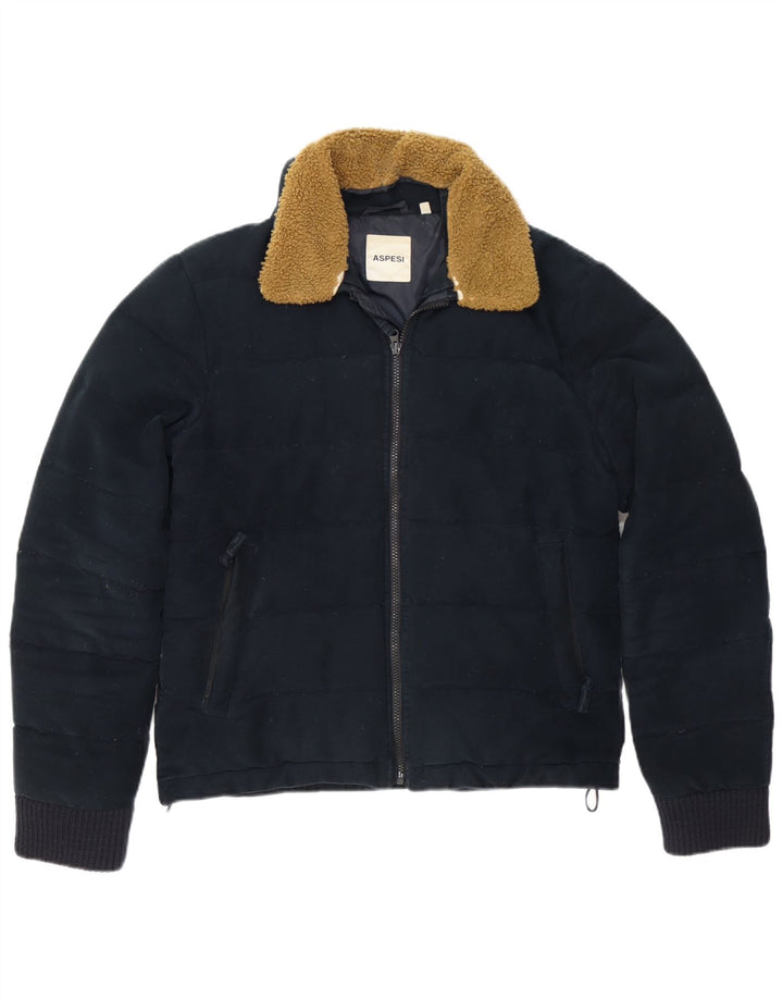 Aspesi Chaqueta acolchada para hombre UK 38 Medium Azul marino Algodón