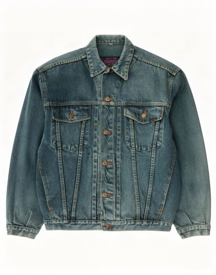 Vintage hombres chaqueta de mezclilla Reino Unido 40 algodón verde grande