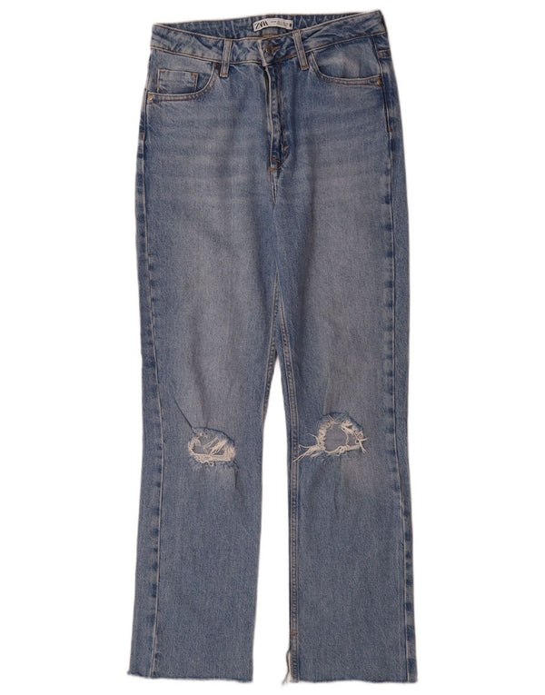 Zara Jeans desgastados con corte de bota para mujer EU 36 XS W26 L30 Algodón azul