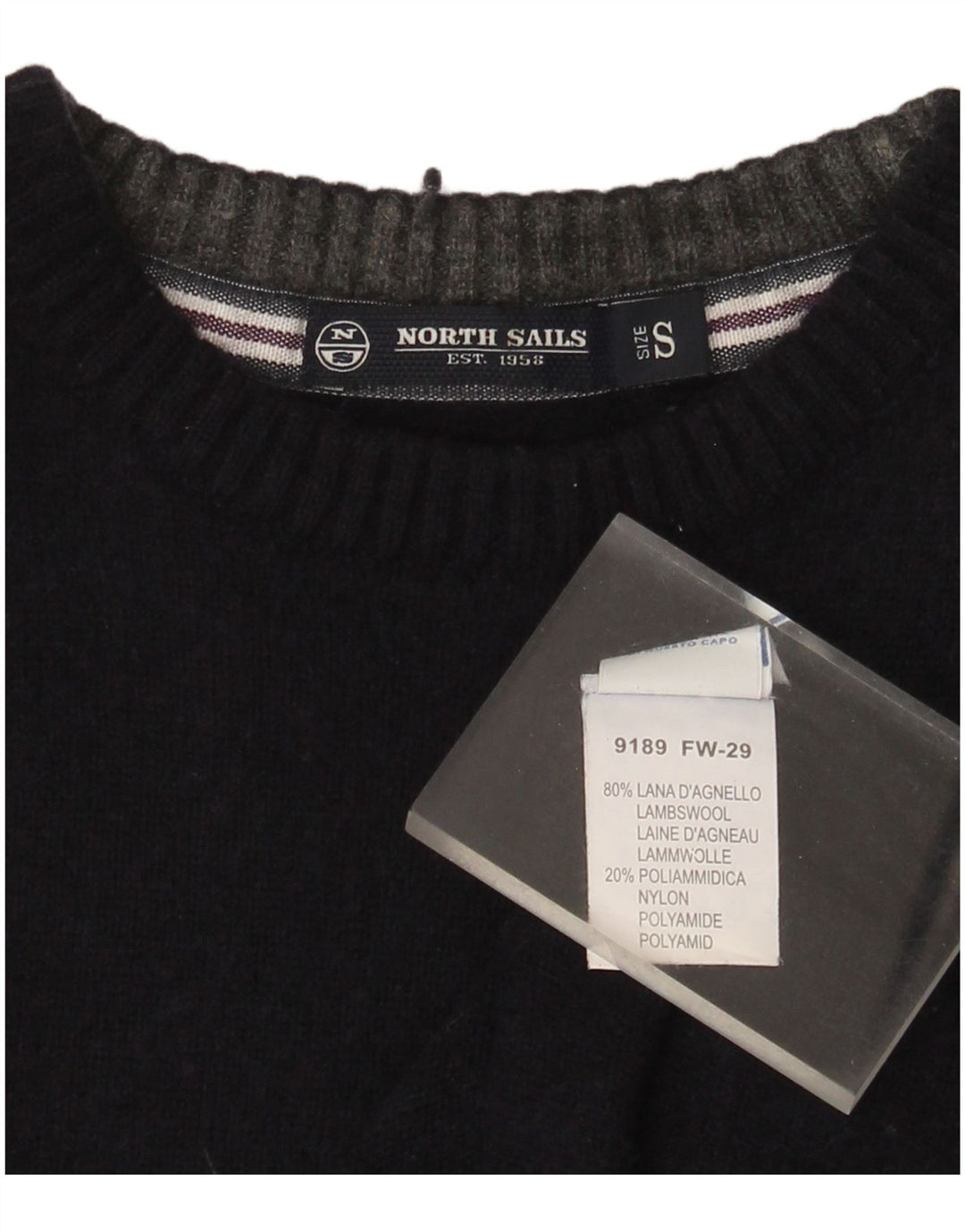 North Sails Jersey de cuello redondo para mujer UK 10 Small Lana azul marino