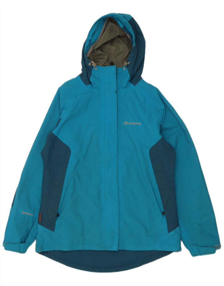 Sprayway Chaqueta impermeable con capucha para mujer UK 40 Azul medio Colorblock Poliamida