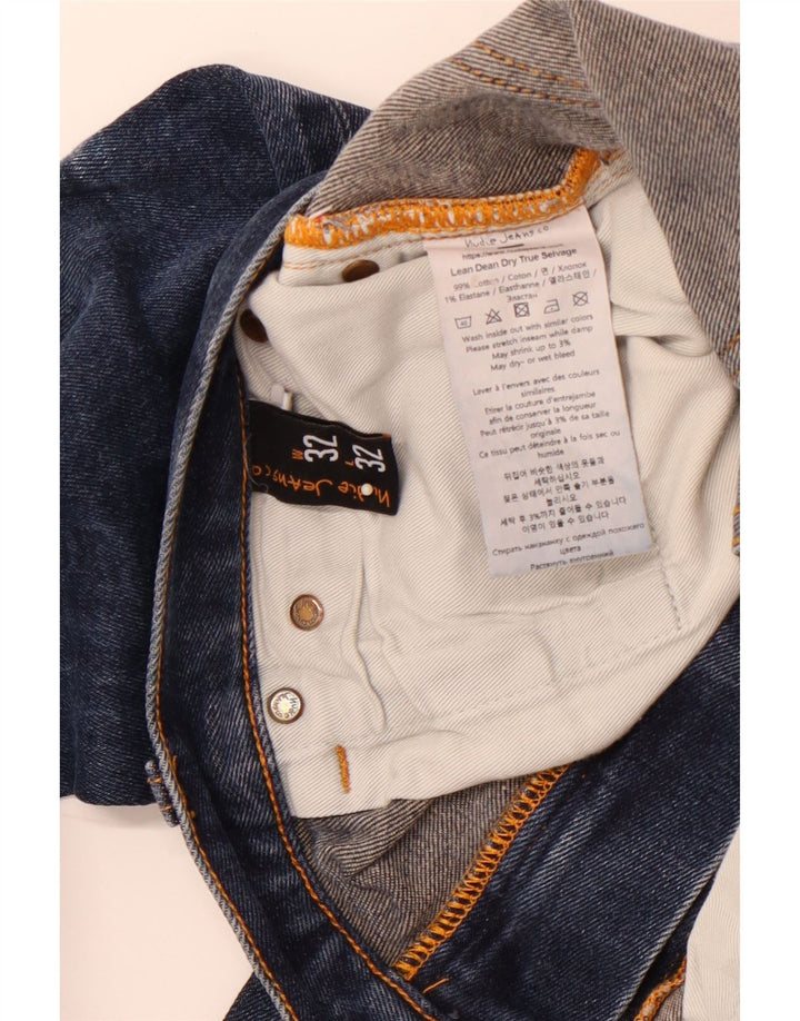 NUDIE JEANS Vaqueros pitillo para hombre W32 L32 Algodón azul