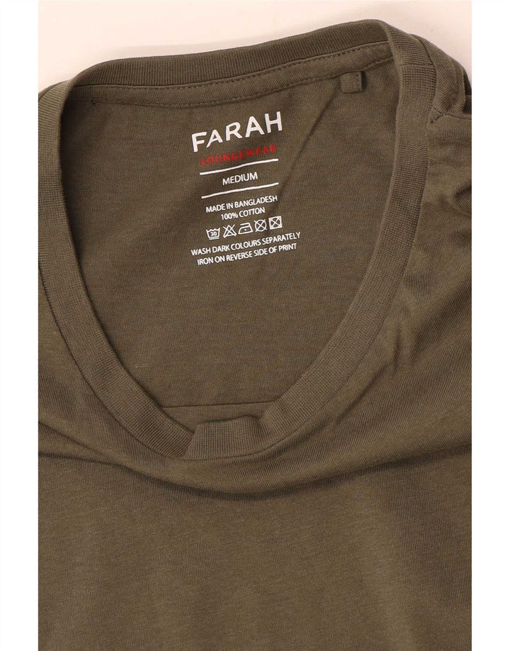 Farah Hombre Camiseta Top Medium Khaki Algodón