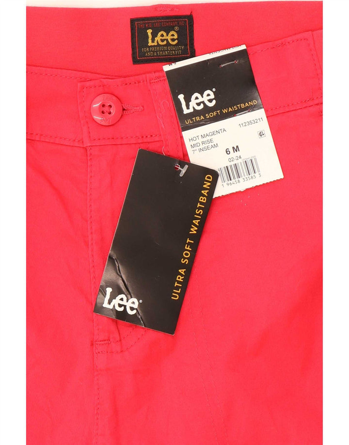 Lee pantalones cortos chinos para mujer US 6 mediano W30 algodón rojo