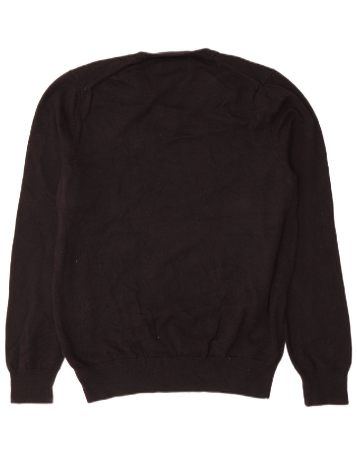 Marks & Spencer - Jersey con cuello en V para hombre, talla mediana, algodón negro